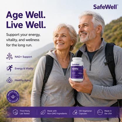 SafeWell™ NMN 10X Blend – Advanced NAD+ Energy & Longevity Complex
